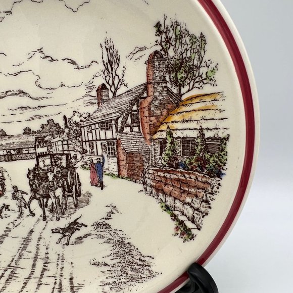 Vernon Kilns Bits of Old England Collectible Plate Number 3 Village Scene 8.25" - Picture 5 of 6